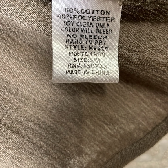 KORI AMERICA/ WOMEN'S BOHEMIAN CROCHET & FRINGE KIMONO JACKET, OLIVE SIZE S/M - Picture 5 of 6